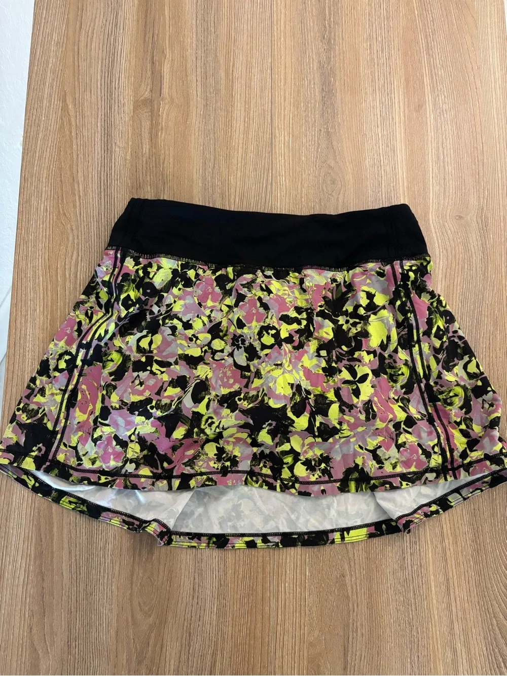 lululemon athletica Floral Skater Skirt with Black Waistband - Pink & Yellow